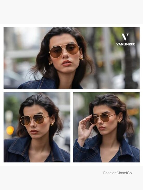 Oversized Polarized Aviator Sunglasses with Metal Frame UV400 Protection main image 4